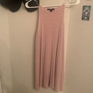 Pink + white above the knee flowy dress